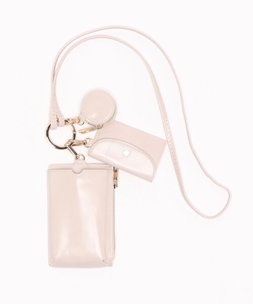 cache cache(カシュ カシュ)の「カシュカシュ cachecache / マルチスマホショルダー(ショルダーバッグ・レディース・ブラック/イエロー/アイボリー/ベージュ/グリーン・FREE)」の1枚目の写真