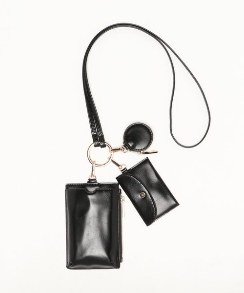 cache cache(カシュ カシュ)の「カシュカシュ cachecache / マルチスマホショルダー(ショルダーバッグ・レディース・ブラック/イエロー/アイボリー/ベージュ/グリーン・FREE)」の2枚目の写真