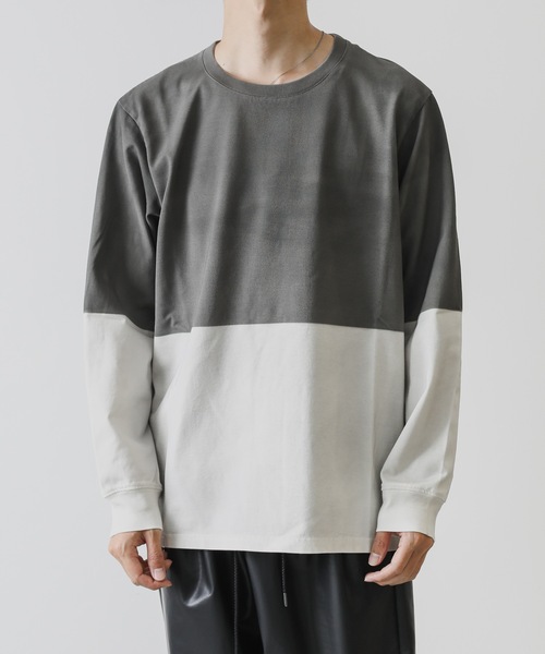 ATTACHMENT(アタッチメント)の「MARCERIZATION JERSEY PAINT DYE L/S T-SHIRT(Tシャツ/カットソー・メンズ・ブラック/ダークグリーン/グレー/ボルドー・1/2/3)」の2枚目の写真