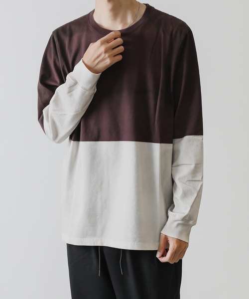 ATTACHMENT(アタッチメント)の「MARCERIZATION JERSEY PAINT DYE L/S T-SHIRT(Tシャツ/カットソー・メンズ・ブラック/ダークグリーン/グレー/ボルドー・1/2/3)」の4枚目の写真