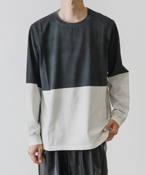 ATTACHMENT(アタッチメント)の「MARCERIZATION JERSEY PAINT DYE L/S T-SHIRT(Tシャツ/カットソー・メンズ・ブラック/ダークグリーン/グレー/ボルドー・1/2/3)」の3枚目の写真