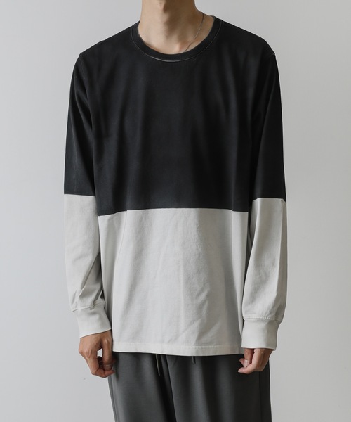 ATTACHMENT(アタッチメント)の「MARCERIZATION JERSEY PAINT DYE L/S T-SHIRT(Tシャツ/カットソー・メンズ・ブラック/ダークグリーン/グレー/ボルドー・1/2/3)」の5枚目の写真