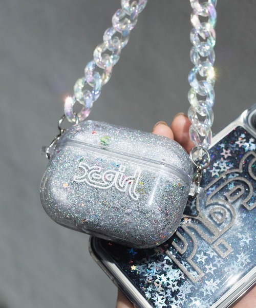 X-girl(エックスガール)の「DREAMING AirPods Pro CASE(ヘッドフォン/イヤホン・レディース・ブラック/マルチ・ONE SIZE)」の2枚目の写真