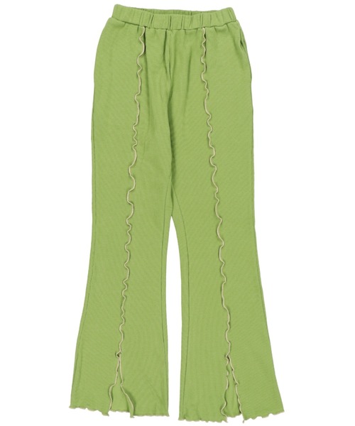 Lull（ルル）の「【Lull / ルル】配色メロウセミフレアリブパンツ（その他パンツ・レディース・ブラック/ベージュ/その他/グリーン/オレンジ・M）」の8枚目の写真