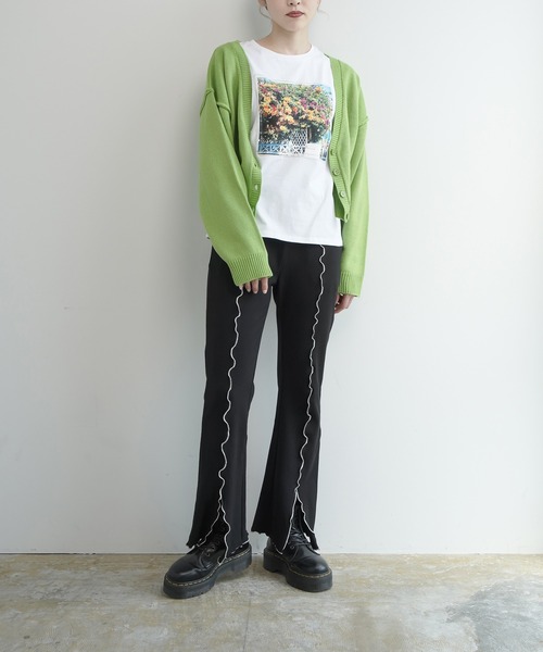 Lull（ルル）の「【Lull / ルル】配色メロウセミフレアリブパンツ（その他パンツ・レディース・ブラック/ベージュ/その他/グリーン/オレンジ・M）」の22枚目の写真