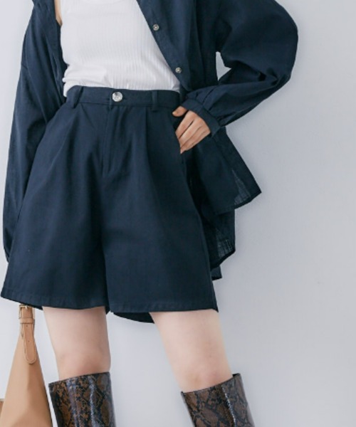 toucher du brise（トゥシェドブリーズ）の「【大人なカジュアル】ショートパンツ（その他パンツ・レディース・ブラック/キャメル・M）」の2枚目の写真