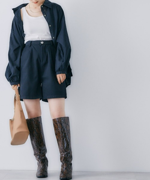 toucher du brise（トゥシェドブリーズ）の「【大人なカジュアル】ショートパンツ（その他パンツ・レディース・ブラック/キャメル・M）」の5枚目の写真