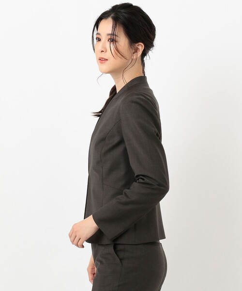 J.PRESS(ジェイプレス)の「BAHARIYE NEW ノーカラー ジャケット(ノーカラージャケット・レディース・ダークブラウン系・9)」の5枚目の写真
