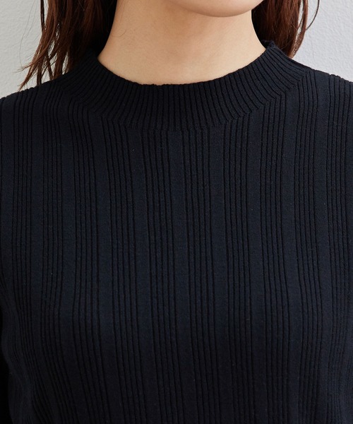 ROPE' PICNIC(ロペピクニック)の「ビルドネックハーフスリーブプルオーバー(ニット/セーター・レディース・ライトグレー/ブラック/ピンク/イエロー・40/38)」の9枚目の写真