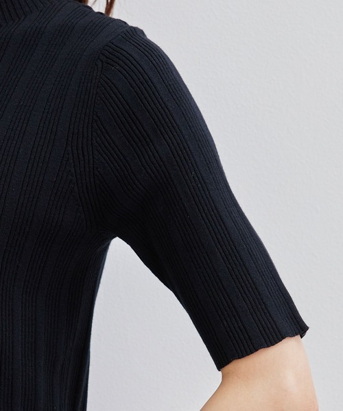 ROPE' PICNIC(ロペピクニック)の「ビルドネックハーフスリーブプルオーバー(ニット/セーター・レディース・ライトグレー/ブラック/ピンク/イエロー・40/38)」の16枚目の写真