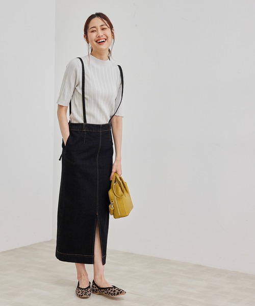 ROPE' PICNIC(ロペピクニック)の「ビルドネックハーフスリーブプルオーバー(ニット/セーター・レディース・ライトグレー/ブラック/ピンク/イエロー・40/38)」の14枚目の写真