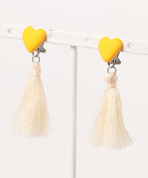 tone(トーン)の「【atelier*mio】ハートとタッセル earring(イヤリング・レディース・グレー系その他/パープル系その他/グレー系その他2/グレー系その他3/イエロー系その他/イエロー系その他2/イエロー系その他3/イエロー系その他4・FREE)」の1枚目の写真