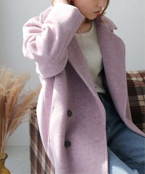 RAY CASSIN（レイカズン）の「起毛メルトンダブルミディコート（その他アウター・レディース・ベージュ/ブラウン/ピンク・FREE）」の5枚目の写真