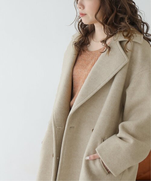 RAY CASSIN（レイカズン）の「起毛メルトンダブルミディコート（その他アウター・レディース・ベージュ/ブラウン/ピンク・FREE）」の21枚目の写真