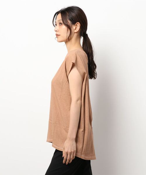 shop DADA(ショップダダ)の「顔料プリントトップス(1S15-350102)(Tシャツ/カットソー・レディース・オレンジ/ブルー/チャコールグレー・FREE)」の4枚目の写真