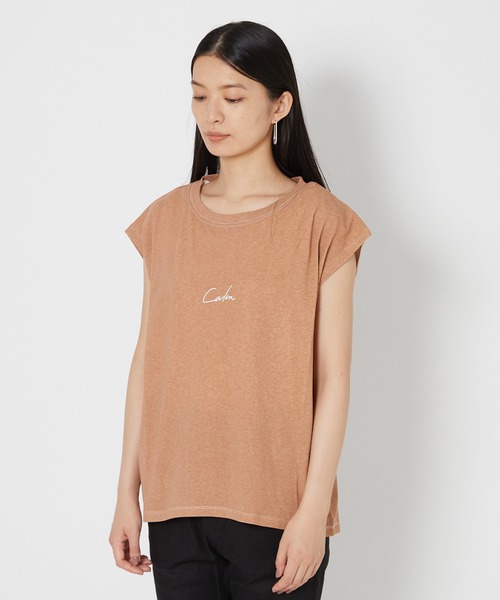 shop DADA(ショップダダ)の「顔料プリントトップス(1S15-350102)(Tシャツ/カットソー・レディース・オレンジ/ブルー/チャコールグレー・FREE)」の7枚目の写真