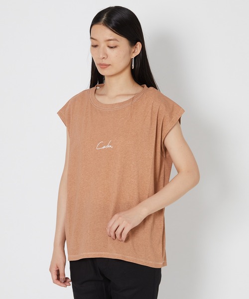 shop DADA(ショップダダ)の「顔料プリントトップス(1S15-350102)(Tシャツ/カットソー・レディース・オレンジ/ブルー/チャコールグレー・FREE)」の8枚目の写真
