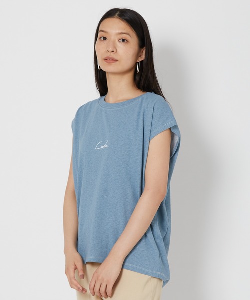 shop DADA(ショップダダ)の「顔料プリントトップス(1S15-350102)(Tシャツ/カットソー・レディース・オレンジ/ブルー/チャコールグレー・FREE)」の14枚目の写真