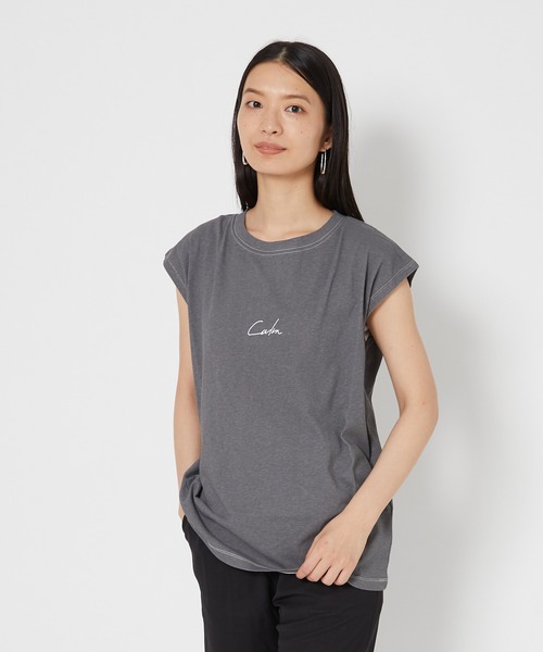 shop DADA(ショップダダ)の「顔料プリントトップス(1S15-350102)(Tシャツ/カットソー・レディース・オレンジ/ブルー/チャコールグレー・FREE)」の18枚目の写真