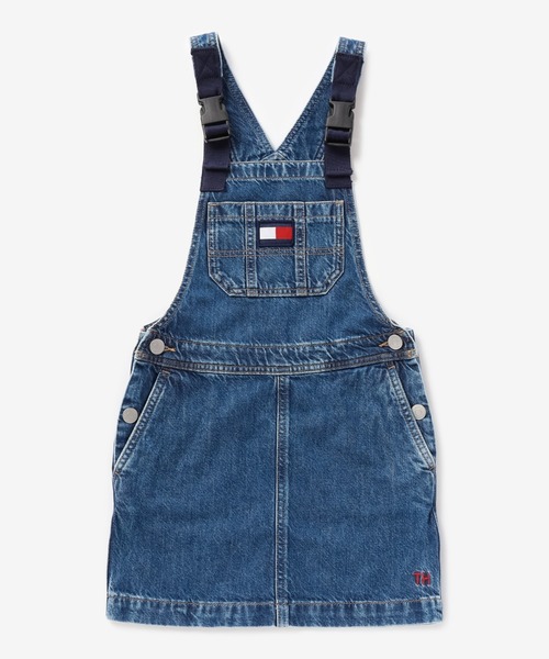 TOMMY HILFIGER(トミーヒルフィガー)の「GIRLS デニムジャンパースカート(デニムスカート・キッズ・ブルー・110cm/100cm/120cm)」の1枚目の写真