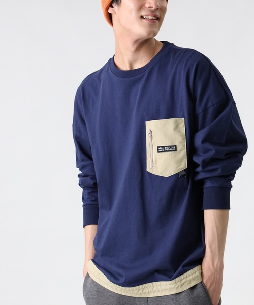 CAMP7(キャンプセブン)の「【CAMP7】ナイロンポケットロンT(Tシャツ/カットソー・メンズ・ベージュ/ホワイト/ネイビー・L/XL/M/S)」の3枚目の写真