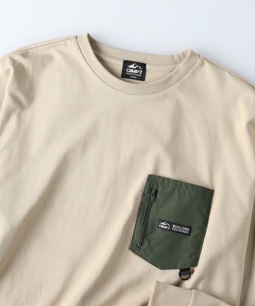 CAMP7(キャンプセブン)の「【CAMP7】ナイロンポケットロンT(Tシャツ/カットソー・メンズ・ベージュ/ホワイト/ネイビー・L/XL/M/S)」の16枚目の写真