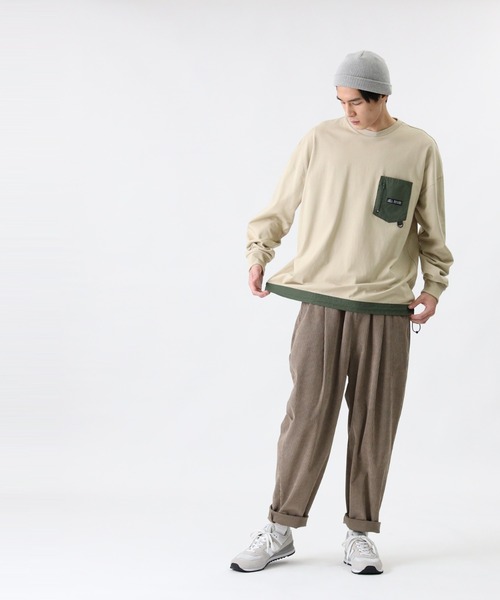 CAMP7(キャンプセブン)の「【CAMP7】ナイロンポケットロンT(Tシャツ/カットソー・メンズ・ベージュ/ホワイト/ネイビー・L/XL/M/S)」の9枚目の写真