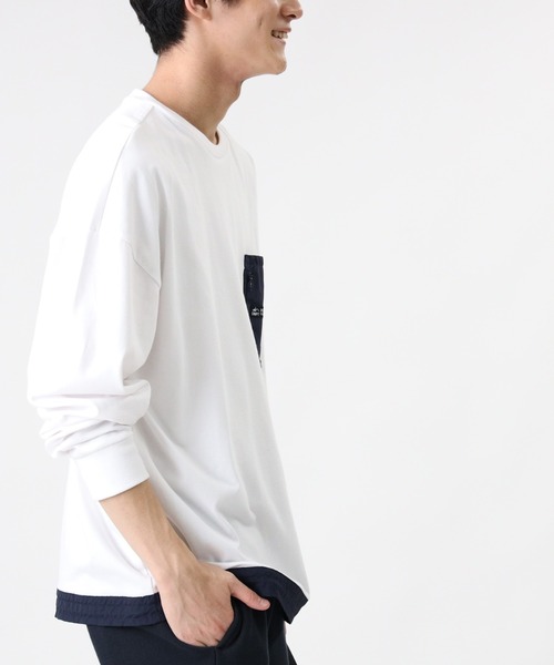 CAMP7(キャンプセブン)の「【CAMP7】ナイロンポケットロンT(Tシャツ/カットソー・メンズ・ベージュ/ホワイト/ネイビー・L/XL/M/S)」の7枚目の写真