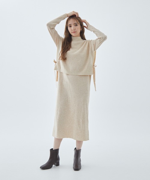 Fabulous Angela（ファビュラスアンジェラ）の「ドロップショルダーベスト付ワンピース（ワンピース・レディース・モカ/ネイビー/ベージュ・FREE）」の21枚目の写真