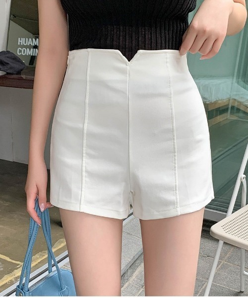 merongshop（メロンショップ）の「MERONGSHOP ハイウエストストレッチショートパンツ（その他パンツ・レディース・ブラック/アイボリー・LARGE/MEDIUM）」の11枚目の写真