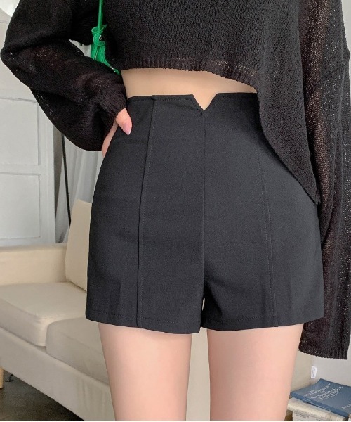 merongshop（メロンショップ）の「MERONGSHOP ハイウエストストレッチショートパンツ（その他パンツ・レディース・ブラック/アイボリー・LARGE/MEDIUM）」の10枚目の写真