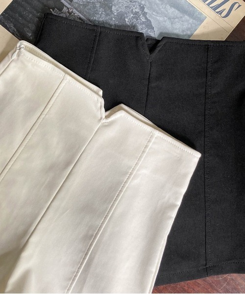 merongshop（メロンショップ）の「MERONGSHOP ハイウエストストレッチショートパンツ（その他パンツ・レディース・ブラック/アイボリー・LARGE/MEDIUM）」の6枚目の写真