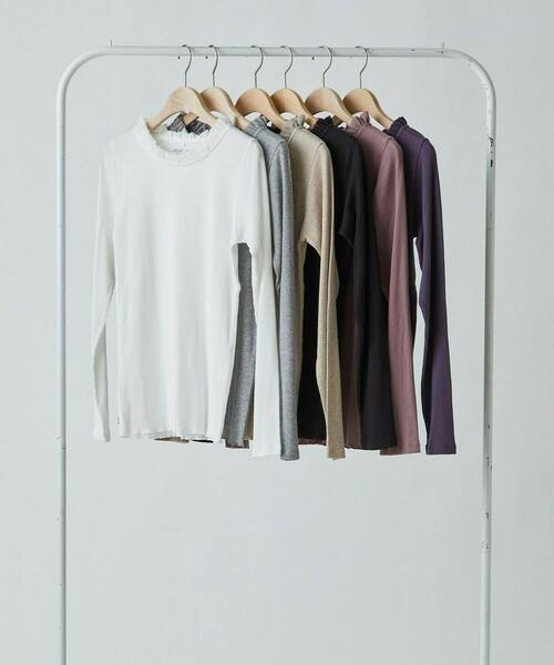 conges payes ADIEU TRISTESSE（コンジェ ペイエ アデュートリステス）の「チュールフリルインナー（Tシャツ/カットソー・レディース・オフホワイト/ブラック/ベージュ/トップグレー/ダークラベンダー/ネイビー・FREE）」の7枚目の写真