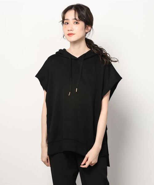 DROIT BELLO（ドロイトベロ）の「DROIT BELLO（ドロイトベロ）ライトダンボールノースリフーディ（パーカー・レディース・ライトグレー/ブラック/グレー・FREE）」の2枚目の写真