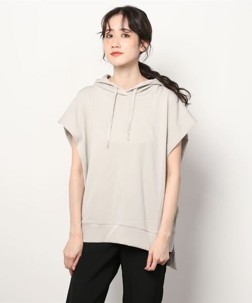 DROIT BELLO（ドロイトベロ）の「DROIT BELLO（ドロイトベロ）ライトダンボールノースリフーディ（パーカー・レディース・ライトグレー/ブラック/グレー・FREE）」の14枚目の写真