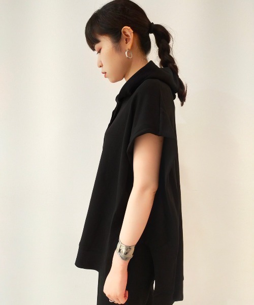 DROIT BELLO（ドロイトベロ）の「DROIT BELLO（ドロイトベロ）ライトダンボールノースリフーディ（パーカー・レディース・ライトグレー/ブラック/グレー・FREE）」の7枚目の写真