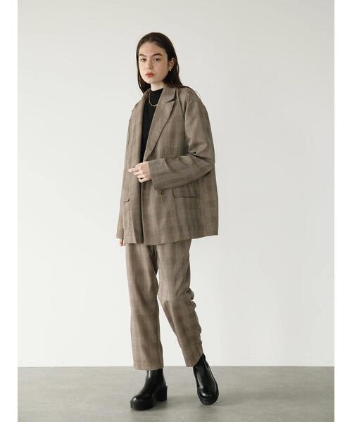 koe（コエ）の「ＴＲチェックダブルジャケット*（テーラードジャケット・レディース・ブラック系その他/チェック・S/M/L）」の11枚目の写真