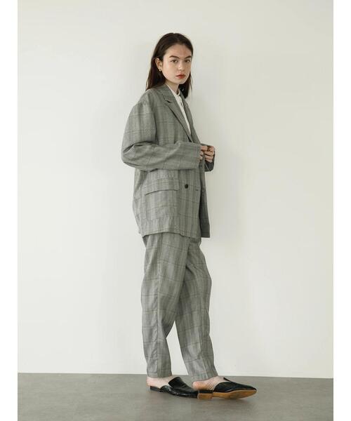 koe（コエ）の「ＴＲチェックダブルジャケット*（テーラードジャケット・レディース・ブラック系その他/チェック・S/M/L）」の15枚目の写真