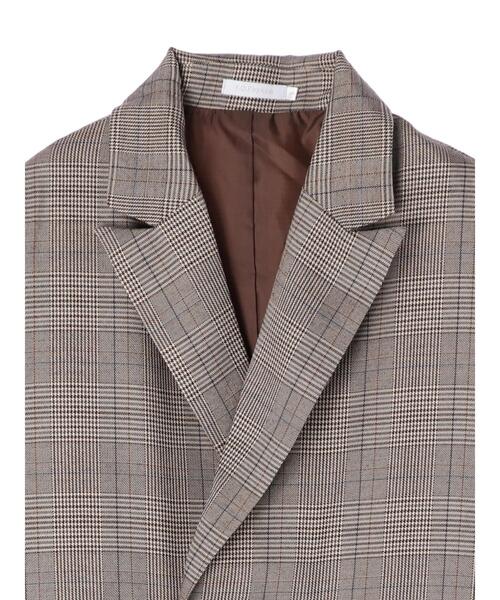 koe（コエ）の「ＴＲチェックダブルジャケット*（テーラードジャケット・レディース・ブラック系その他/チェック・S/M/L）」の12枚目の写真