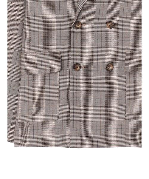 koe（コエ）の「ＴＲチェックダブルジャケット*（テーラードジャケット・レディース・ブラック系その他/チェック・S/M/L）」の22枚目の写真