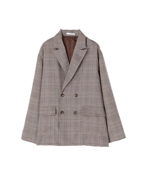 koe（コエ）の「ＴＲチェックダブルジャケット*（テーラードジャケット・レディース・ブラック系その他/チェック・S/M/L）」の7枚目の写真