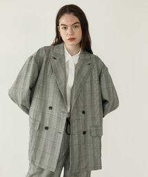 koe | ＴＲチェックダブルジャケット*(テーラードジャケット)