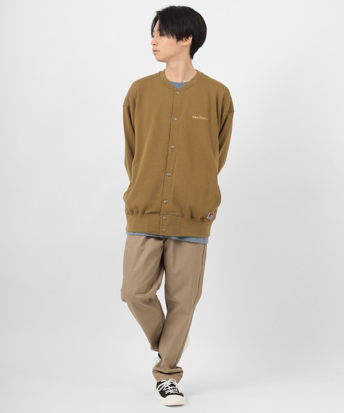 BEN DAVIS(ベンデイビス)の「【BEN DAVIS/ベンデイビス】 BUTTON UP ワンポイントロゴ スウェット スナップジャケット(カーディガン/ボレロ・メンズ・ライトグレー/ブラック/ダークグリーン/キャメル・M/L/XL)」の19枚目の写真
