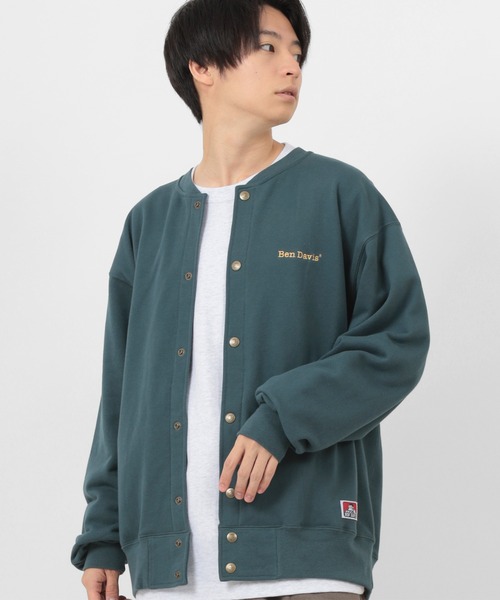 BEN DAVIS(ベンデイビス)の「【BEN DAVIS/ベンデイビス】 BUTTON UP ワンポイントロゴ スウェット スナップジャケット(カーディガン/ボレロ・メンズ・ライトグレー/ブラック/ダークグリーン/キャメル・M/L/XL)」の7枚目の写真