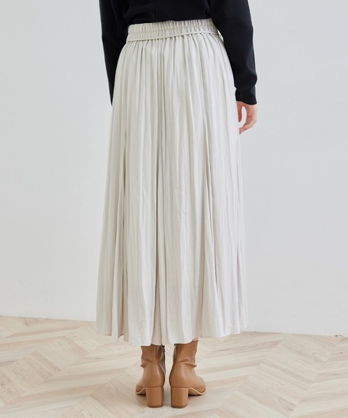 ROPE' PICNIC（ロペピクニック）の「サテンジョーゼットマチ付スカート（スカート・レディース・チャコールグレー/ライトグレー/サックスブルー・38）」の7枚目の写真