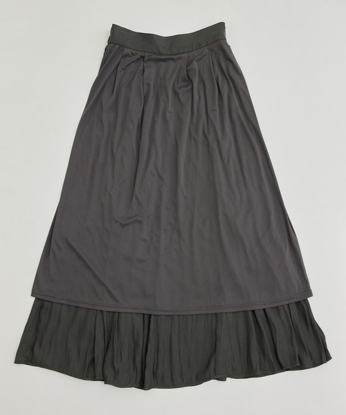 ROPE' PICNIC（ロペピクニック）の「サテンジョーゼットマチ付スカート（スカート・レディース・チャコールグレー/ライトグレー/サックスブルー・38）」の5枚目の写真
