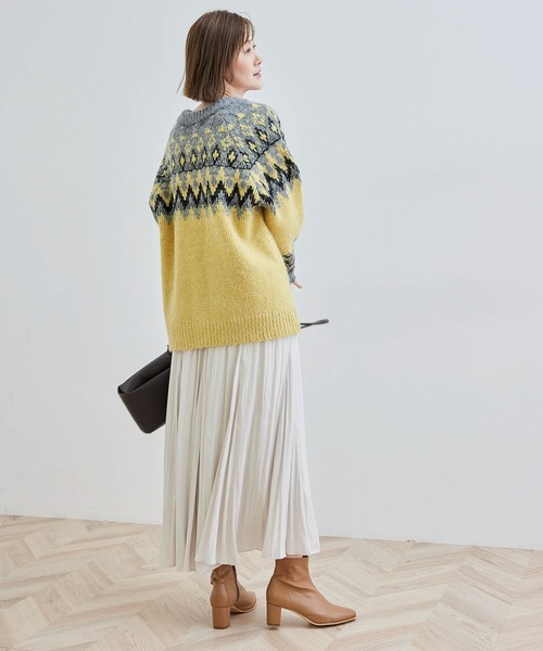 ROPE' PICNIC（ロペピクニック）の「サテンジョーゼットマチ付スカート（スカート・レディース・チャコールグレー/ライトグレー/サックスブルー・38）」の12枚目の写真