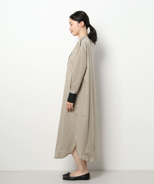 KOBE LETTUCE(コウベレタス)の「バンドカラードレスシャツワンピース(シャツワンピース・レディース・ベージュ/ピンク系その他/オフホワイト・FREE)」の4枚目の写真