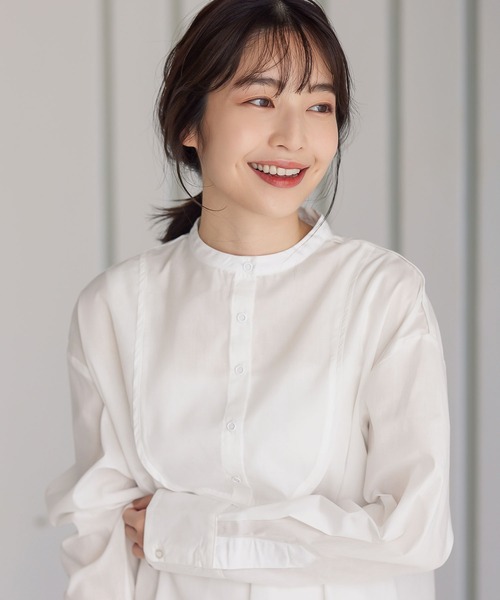 KOBE LETTUCE(コウベレタス)の「バンドカラードレスシャツワンピース(シャツワンピース・レディース・ベージュ/ピンク系その他/オフホワイト・FREE)」の6枚目の写真