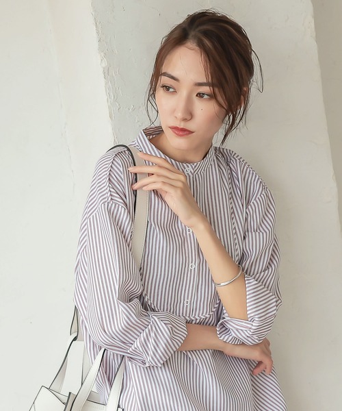 KOBE LETTUCE(コウベレタス)の「バンドカラードレスシャツワンピース(シャツワンピース・レディース・ベージュ/ピンク系その他/オフホワイト・FREE)」の11枚目の写真